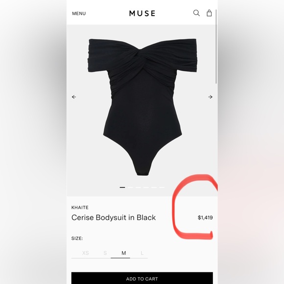 Khaite Cerise Off-Shoulder Bodysuit - Picture 7 of 7